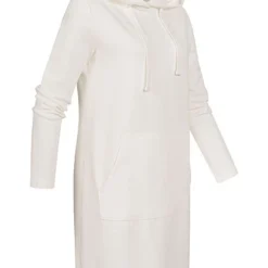Clodus Damen Hoodie Kleid Longsleeve Mit Kängurutasche Print Off Weiss -Diven Art Verkäufe 21102016 1