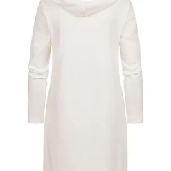 Clodus Damen Hoodie Kleid Longsleeve Mit Kängurutasche Print Off Weiss -Diven Art Verkäufe 21102016 2