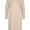 Clodus Damen Oversized Viskose Kleid Mit Ballonärmeln Beige