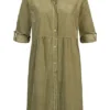 Styleboom Fashion Damen Kleid Turn-Up Mit Knopfleiste Oliv Grün 2 Styleboom Fashion Damen Kleid Turn-Up Mit Knopfleiste Oliv Grün -Diven Art Verkäufe 21106727