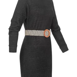 Styleboom Fashion Damen Rollkragen Kleid Mit Gürtel Schwarz 6 Styleboom Fashion Damen Rollkragen Kleid Mit Gürtel Schwarz -Diven Art Verkäufe 21106825 1