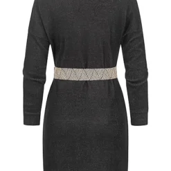 Styleboom Fashion Damen Rollkragen Kleid Mit Gürtel Schwarz 7 Styleboom Fashion Damen Rollkragen Kleid Mit Gürtel Schwarz -Diven Art Verkäufe 21106825 2