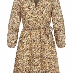 Hailys Damen V-Neck Kleid Kurzer Schnitt Volantdetails Multicolor