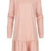 ONLY Damen NOOS Sweat Kleid Mit Ausgestellten Rock Smoke Rosa