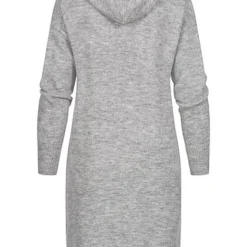 Clodus Damen Hoodie Kleid Strickkleid Mit Kapuze Hell Grau Melange -Diven Art Verkäufe 21110230 2