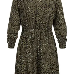 Vero Moda Damen NOOS V-Neck Viskose Kleid Mit Animal Print Dunkel Oliv Grün -Diven Art Verkäufe 21110297 2