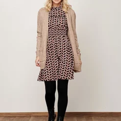 Cloud5ive Damen Retro LA Kleid Chiffon Crep Kleid Gummibund Print Schwarz Rose -Diven Art Verkäufe 21116042 3