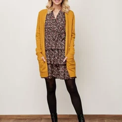 Styleboom Fashion Damen V-Neck Chiffon Midi Kleid Blumen Print Schwarz Weinrot -Diven Art Verkäufe 21116949 3