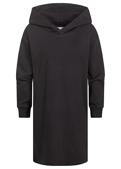 ONLY Kids Mädchen Sweat Kleid Mitr Kapuze Schwarz