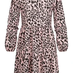 Cloud5ive Damen Kurzes Crep Chiffon Kleid Mit Leo Print Rose -Diven Art Verkäufe 21126121 2