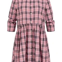 ONLY Damen 3/4 Arm Hemdblusen Kleid Mit Knopfleiste & Karo Muster Aurora Pink 7 ONLY Damen 3/4 Arm Hemdblusen Kleid Mit Knopfleiste & Karo Muster Aurora Pink -Diven Art Verkäufe 22010073 1