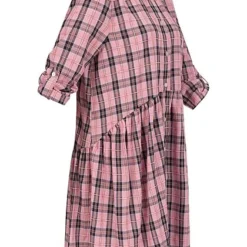 ONLY Damen 3/4 Arm Hemdblusen Kleid Mit Knopfleiste & Karo Muster Aurora Pink 8 ONLY Damen 3/4 Arm Hemdblusen Kleid Mit Knopfleiste & Karo Muster Aurora Pink -Diven Art Verkäufe 22010073 2