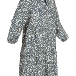 ONLY Damen V-Neck Kleid 7/8 Ärmel Blumen Print Mirage Blau -Diven Art Verkäufe 22010624 1