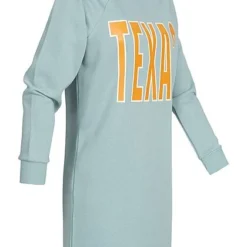 JACQUELINE DE YONG JDY By ONLY Damen Kurzes Sweat Kleid Mit Texas Print Tourmline Türkis Orange -Diven Art Verkäufe 22020023 1