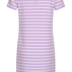 ONLY Kids Mädchen T-Shirt Kleid Zipper Hinten Streifen Muster Lila Weiss -Diven Art Verkäufe 22020411 2