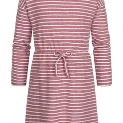 ONLY Kids Mädchen Kleid Mit Langen Ärmeln Dekoschleife Streifen Muster Violett Weiss