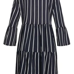 JACQUELINE DE YONG JDY By ONLY Damen Kleid Mit V-Neck Mit Streifen Navy Blau Weiss -Diven Art Verkäufe 22020604 2