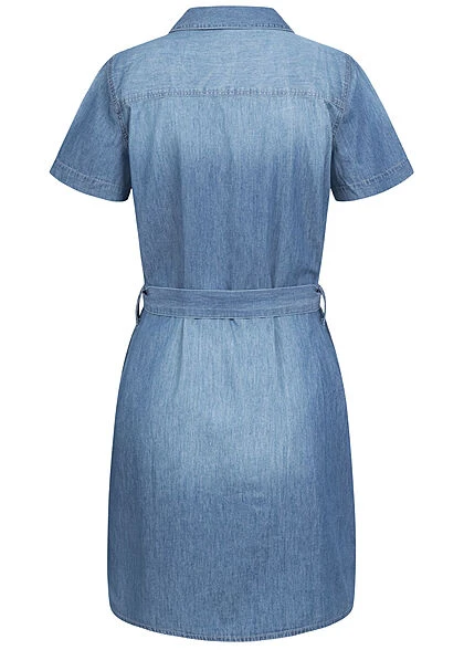 JACQUELINE DE YONG JDY By ONLY Damen Jeans Kleid 2 Brusttaschen Und Bindegürtel Medium Blau Denim 5 JACQUELINE DE YONG JDY By ONLY Damen Jeans Kleid 2 Brusttaschen Und Bindegürtel Medium Blau Denim – Bild 3