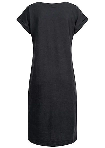 VILA Damen NOOS Midi Kleid Kurzarm Und Rundhals Schwarz 5 VILA Damen NOOS Midi Kleid Kurzarm Und Rundhals Schwarz – Bild 3