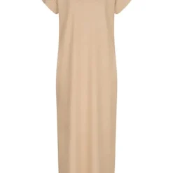 Aware By Vero Moda Damen Longform Viskose Kleid A-Linie Safari Braun