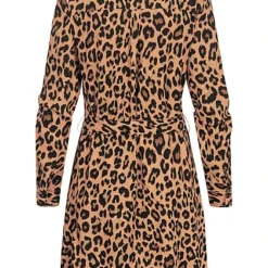 VILA Damen NOOS Langarm Kleid Knopfleiste Und Kragen Mit Bindegürtel Leo Print Braun 7 VILA Damen NOOS Langarm Kleid Knopfleiste Und Kragen Mit Bindegürtel Leo Print Braun -Diven Art Verkäufe 22030010 2