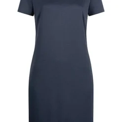 VILA Damen NOOS Kleid Kurzarm Und Zipper Hinten Dunkel Blau