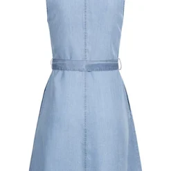 Vero Moda Damen NOOS V-Neck Kleid Ärmellos Mit Bindedetail Knopfleiste Hell Blau Denim -Diven Art Verkäufe 22030168 2