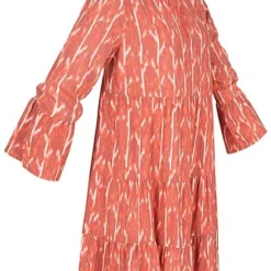 JACQUELINE DE YONG JDY By ONLY Damen Viskose Kleid Mit V-Neck Langarm AOP Persimmon Rosa -Diven Art Verkäufe 22030292 1