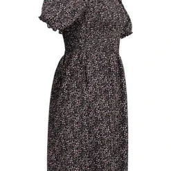 Pieces Damen Kurzarm Kleid Mit Carree-Ausschnitt Prism Pink Multicolor -Diven Art Verkäufe 22030379 1