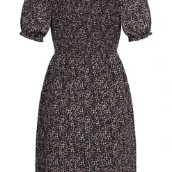 Pieces Damen Kurzarm Kleid Mit Carree-Ausschnitt Prism Pink Multicolor -Diven Art Verkäufe 22030379 2