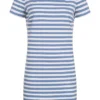 VILA Damen NOOS Kleid Kurzarm Und Zipper Hinten Streifen English Manor Blau -Diven Art Verkäufe 22030703