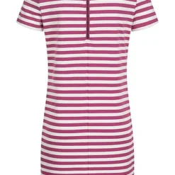 VILA Damen NOOS Kleid Kurzarm Und Zipper Hinten Streifen Mangenta Haze Pink -Diven Art Verkäufe 22030704 2