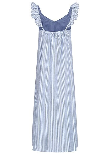 ONLY Damen NOOS Midi Kleid Mit Rüschenausschnitt U-Form Streifen Cloud Dancer Blau 5 ONLY Damen NOOS Midi Kleid Mit Rüschenausschnitt U-Form Streifen Cloud Dancer Blau – Bild 3