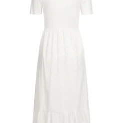 ONLY Damen Midi Peplum Jersey Kurzarm Kleid Mit Rüschen Cloud Dancer Weiss -Diven Art Verkäufe 22030949 2