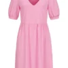 VILA Damen 1/2 Arm V-Neck Struktur Kleid Fuchsia Pink -Diven Art Verkäufe 22031048