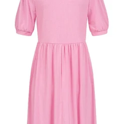 VILA Damen 1/2 Arm V-Neck Struktur Kleid Fuchsia Pink -Diven Art Verkäufe 22031048 2