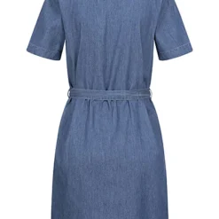 JACQUELINE DE YONG JDY By ONLY Damen NOOS Kleid Knopfleiste Und Bindegürtel 2 Pockets Medium Blau Denim -Diven Art Verkäufe 22040020 2