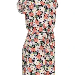 ONLY Damen Viskose Kleid Mit Bindedetail Tailliert Spring Flower Print Schwarz -Diven Art Verkäufe 22040033 1