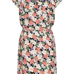ONLY Damen Viskose Kleid Mit Bindedetail Tailliert Spring Flower Print Schwarz -Diven Art Verkäufe 22040033 2