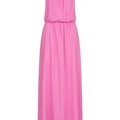 ONLY Damen Longform Viskose Kleid Mit Rundhals Super Pink