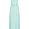ONLY Damen Longform Viskose Kleid Mit Rundhals Hell Türkis -Diven Art Verkäufe 22040039