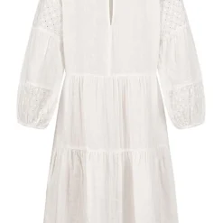 ONLY Damen Stickerei Kleid Mit 3/4 Arm Und Volant Cloud Dancer Weiss -Diven Art Verkäufe 22040046 2