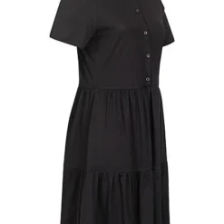 ONLY Damen Volant Kleid Kurzarm Und Knopfleiste Schwarz -Diven Art Verkäufe 22040047 1