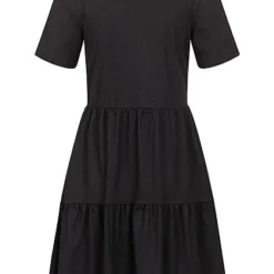 ONLY Damen Volant Kleid Kurzarm Und Knopfleiste Schwarz -Diven Art Verkäufe 22040047 2