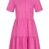 ONLY Damen Volant Kleid Kurzarm Und Knopfleiste Super Pink -Diven Art Verkäufe 22040048