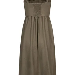 JACQUELINE DE YONG JDY By ONLY Damen Kurzes Leinen Kleid Mit Knopfleiste Kalamata Oliv Grün -Diven Art Verkäufe 22040110 2