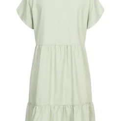 JACQUELINE DE YONG JDY By ONLY Damen Leinen Blusen Kleid Mit Knopfleiste Stufenoptik Desert Sage Grün -Diven Art Verkäufe 22040119 2