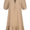 Vero Moda Damen Volant Kleid Mit V-Neck Nomad Beige -Diven Art Verkäufe 22040202