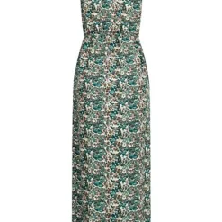 Vero Moda Damen Maxi Kleid Mit V-Neck Und Bindedetail All Over Print Sea Moss Grün -Diven Art Verkäufe 22040298 2