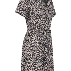 JACQUELINE DE YONG JDY By ONLY Damen Kleid Viskose Blusenkleid Mit V-Neck Blumen Muster Schwarz Weiss -Diven Art Verkäufe 22040354 1